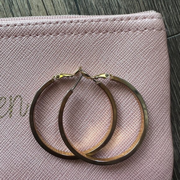 Jewelry - Classic Gold-Tone Hoop Earrings - Elegant & Timeless Design